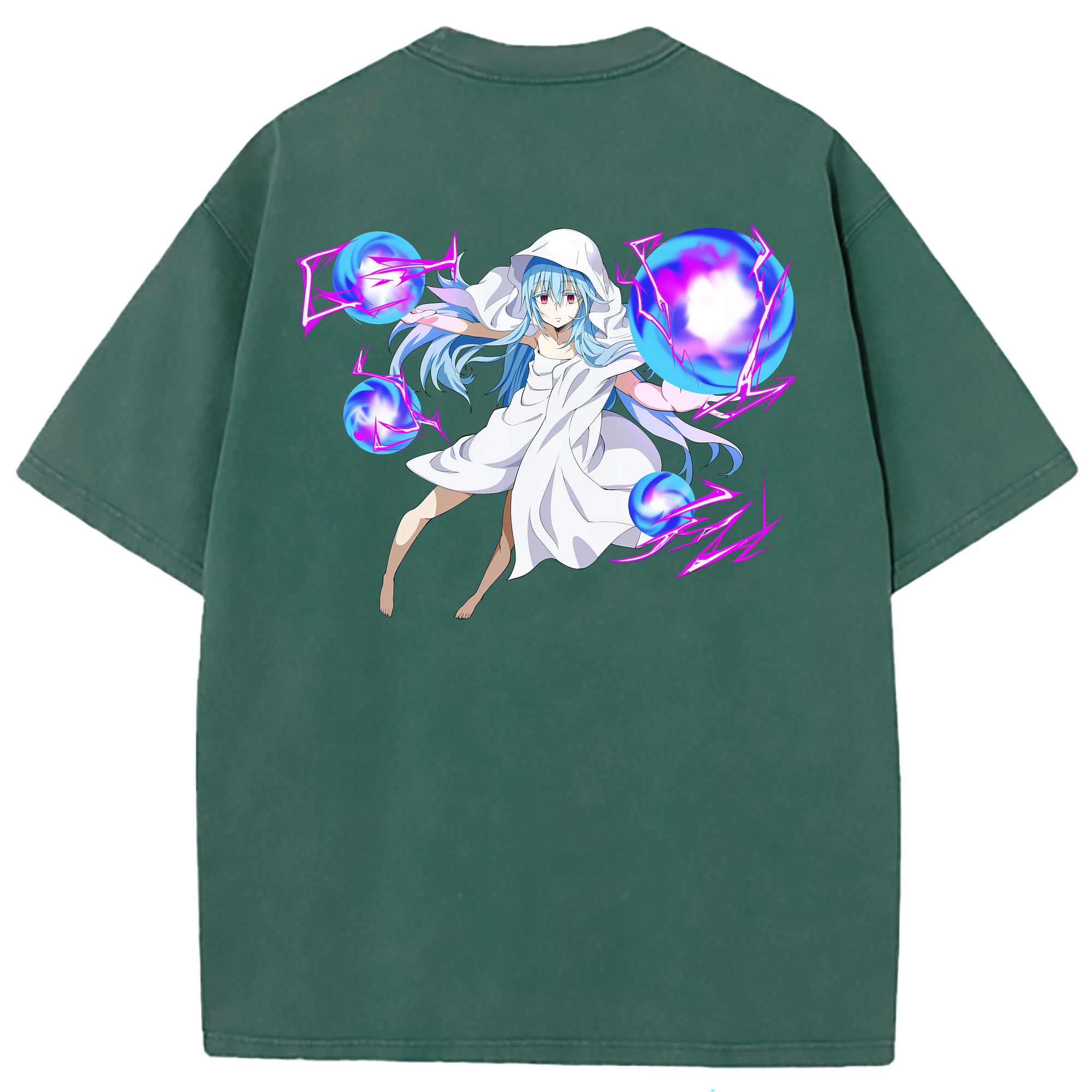 （画像用） 転スラ Regarding Reincarnated to Slime 綿100% ヴィンテージ風 半袖Tシャツ（背面プリント）